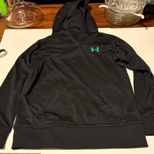 Under Armour Black Pullover with Aqua Emblem